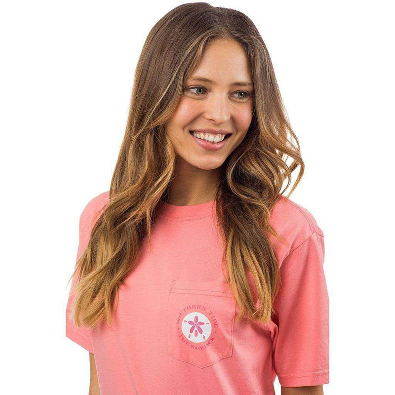 Be Shore Of Yourself Pocket Tee Shirt in Light Coral by Southern Tide - Country Club Prep