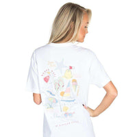 Beach Life Pocket Tee in White by Lauren James - Country Club Prep