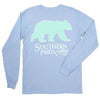 Bear Crossing Long Sleeve Tee Shirt in Washed Denim by Southern Fried Cotton - Country Club Prep
