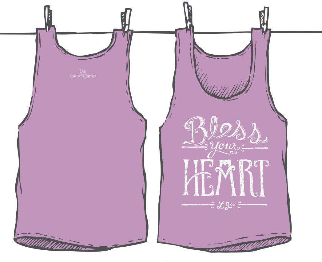 Bless Your Heart Tank Top in Lavender by Lauren James - Country Club Prep
