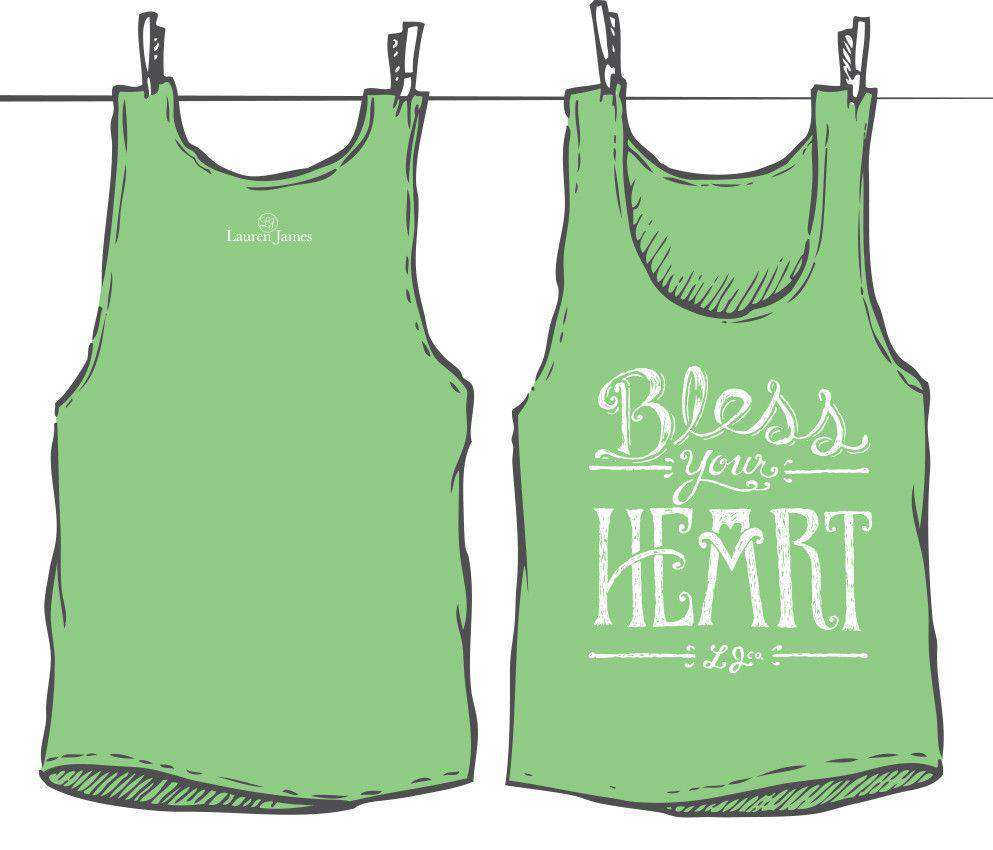 Bless Your Heart Tank Top in Stem Green by Lauren James - Country Club Prep