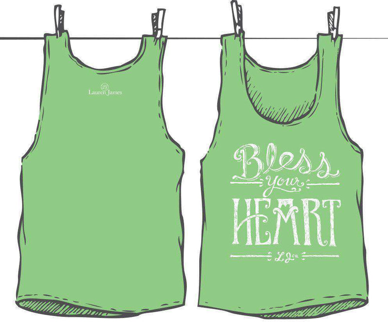 Bless Your Heart Tank Top in Stem Green by Lauren James - Country Club Prep