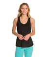 Blurred Lines Tank in Black by Beyond Yoga - Country Club Prep