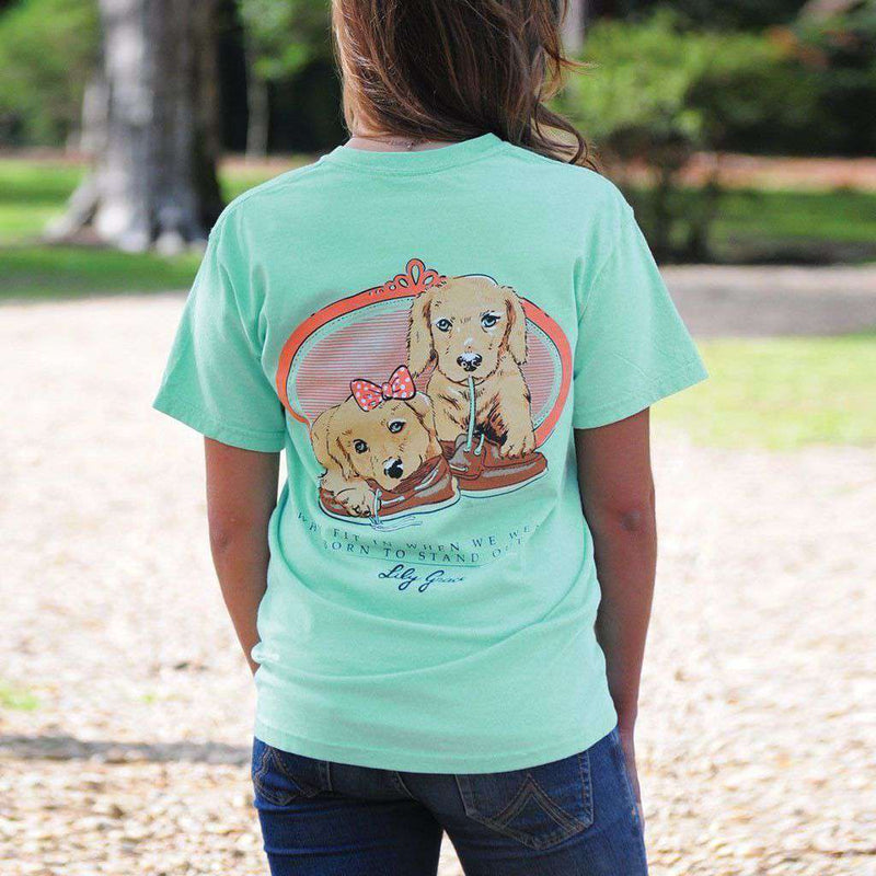 Boat Shoe Puppies Tee in Island Reef by Lily Grace - Country Club Prep