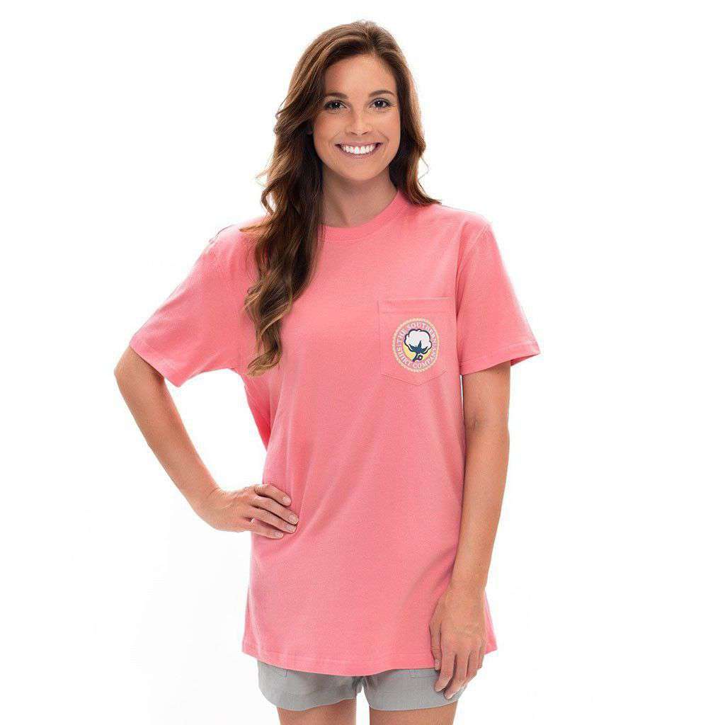 Bohemian Logo Tee in Strawberry Pink by The Southern Shirt Co. - Country Club Prep