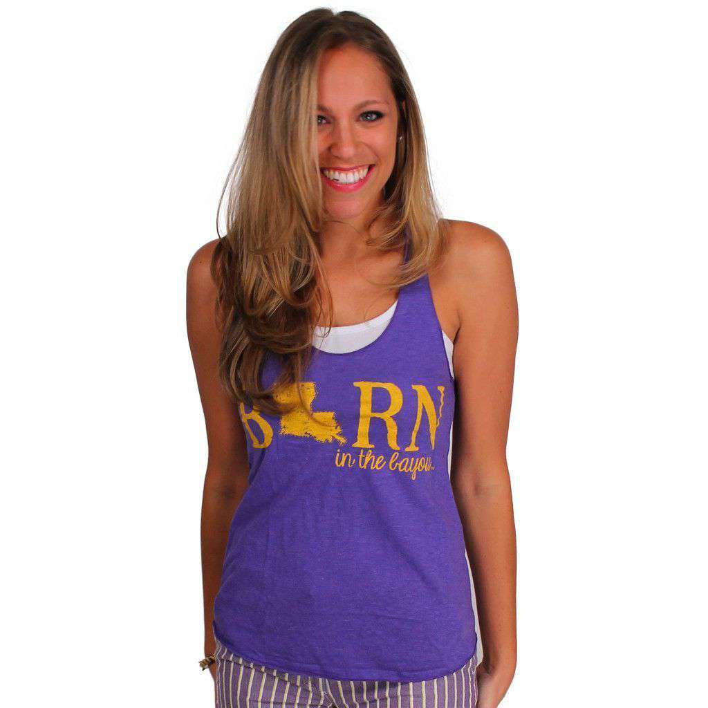 Born on the Bayou Tank Top in Purple by Judith March - Country Club Prep