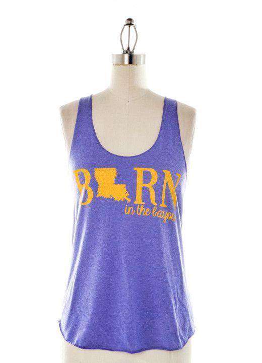 Born on the Bayou Tank Top in Purple by Judith March - Country Club Prep