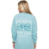 Bourbon & Bow Ties Long Sleeve Tee in Atlas Blue by The Southern Shirt Co. - Country Club Prep