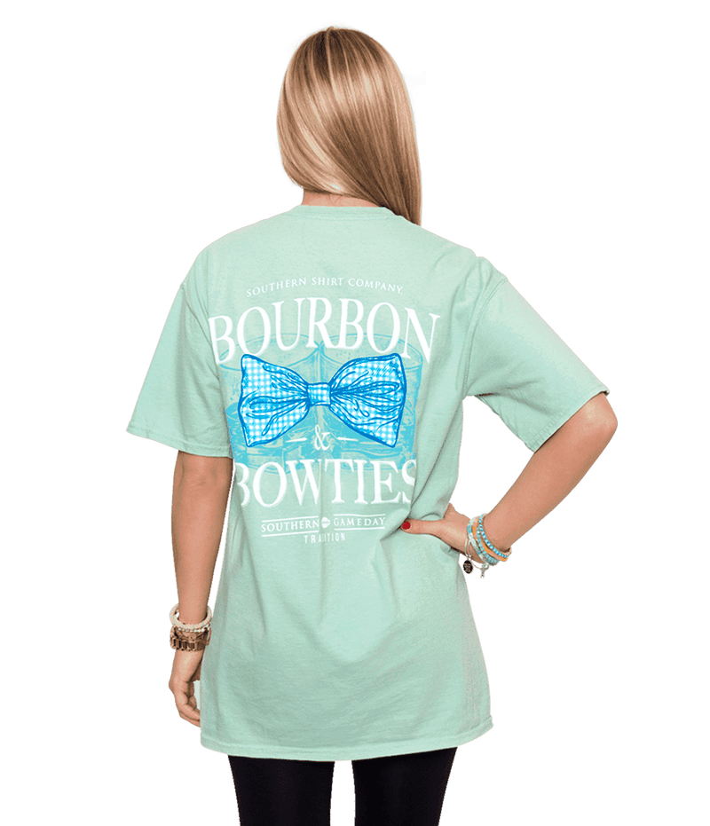 Bourbon & Bow Ties Tee in Herbal  Mist by The Southern Shirt Co. - Country Club Prep