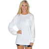 Bourbon & Magnolias Long Sleeve Tee in White by Lauren James - Country Club Prep
