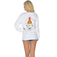 Bourbon & Magnolias Long Sleeve Tee in White by Lauren James - Country Club Prep
