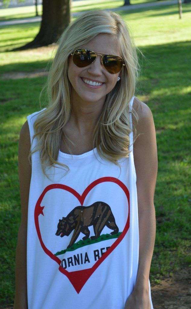 California Pride Tank Top in White - Country Club Prep