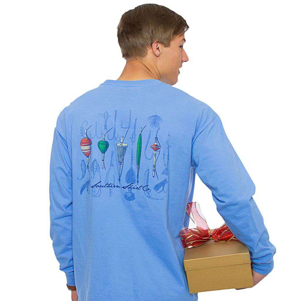 Classic Tackle Long Sleeve Tee in Hampton Blue by The Southern Shirt Co. - Country Club Prep