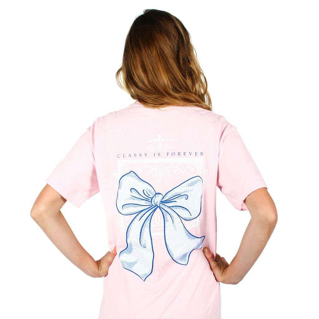 Classy is Forever Bow Pocket Tee in Blossom by Lily Grace - Country Club Prep