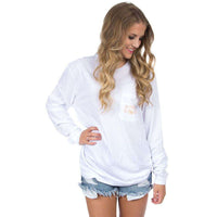 Clemson Classy Saturday Long Sleeve Tee in White by Lauren James - Country Club Prep