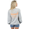 Clemson University Long Sleeve Stadium Tee in Heather Grey by Lauren James - Country Club Prep