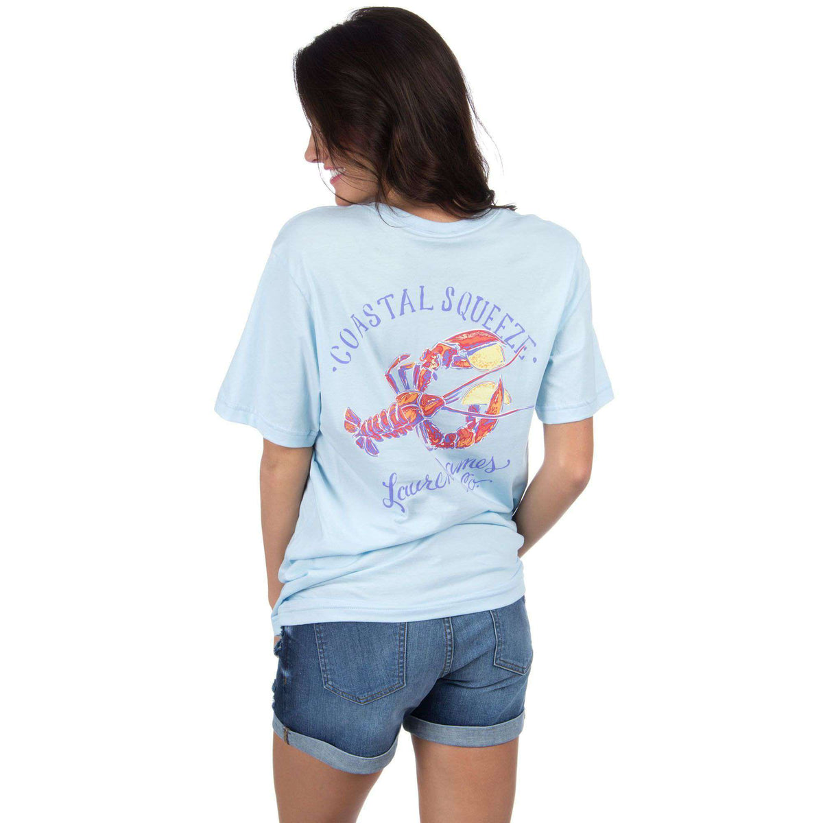 Coastal Squeeze Tee in Light Blue by Lauren James - Country Club Prep