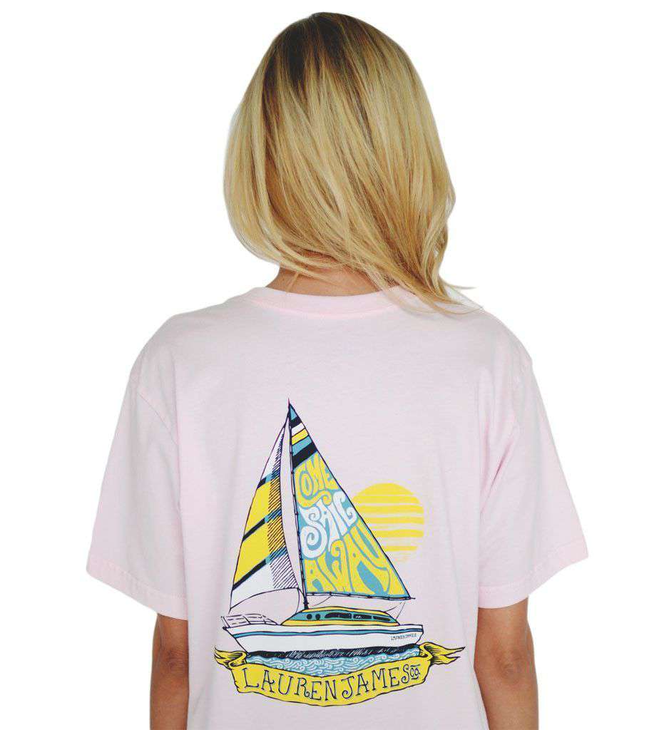Come Sail Away Tee in Pink by Lauren James - Country Club Prep