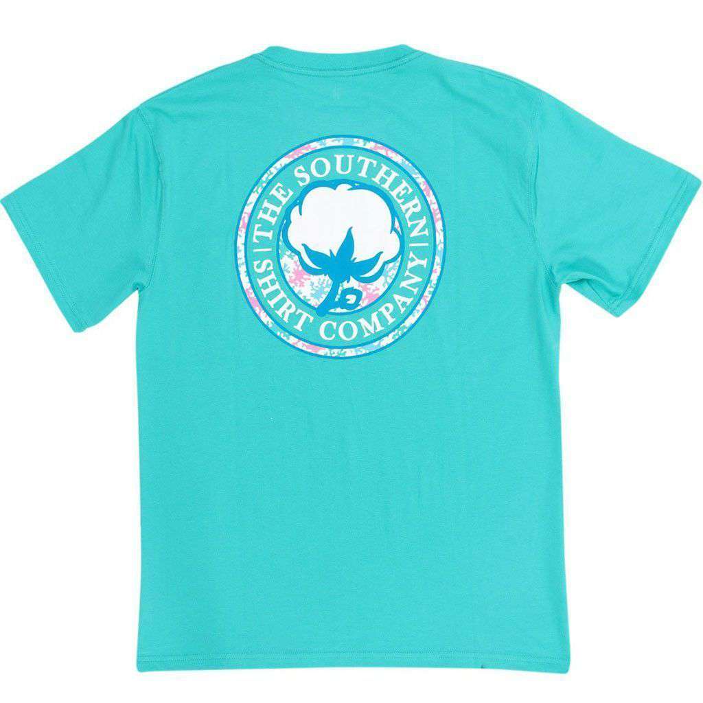 Coral Logo Tee Shirt in Turquoise by The Southern Shirt Co. - Country Club Prep