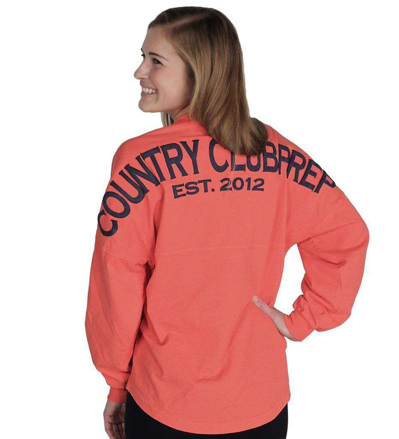 Country Club Prep Jersey in Coral and Navy by Spirit Jersey - Country Club Prep