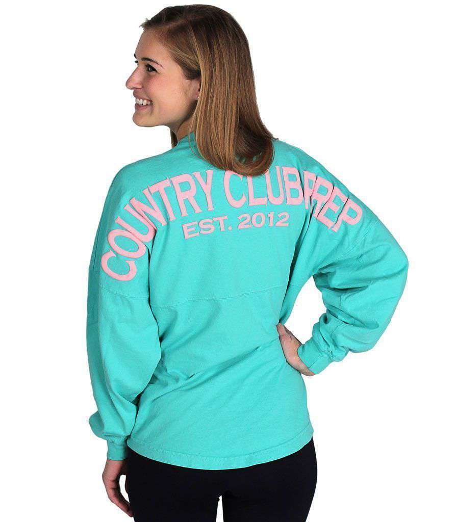 Country Club Prep Jersey in Seafoam and Pink by Spirit Jersey - Country Club Prep