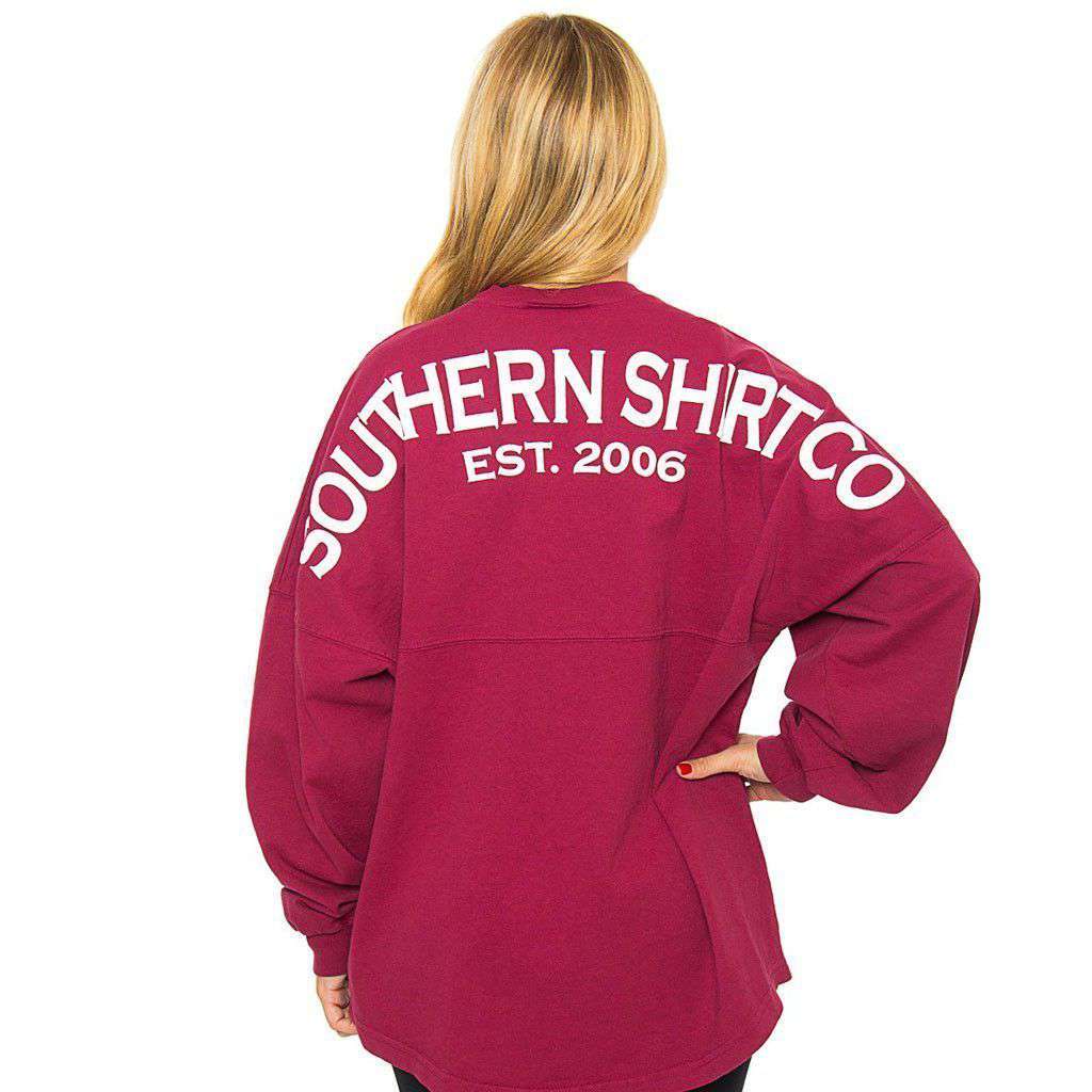 Crewneck Jersey Pullover in Sangria Red by The Southern Shirt Co. - Country Club Prep