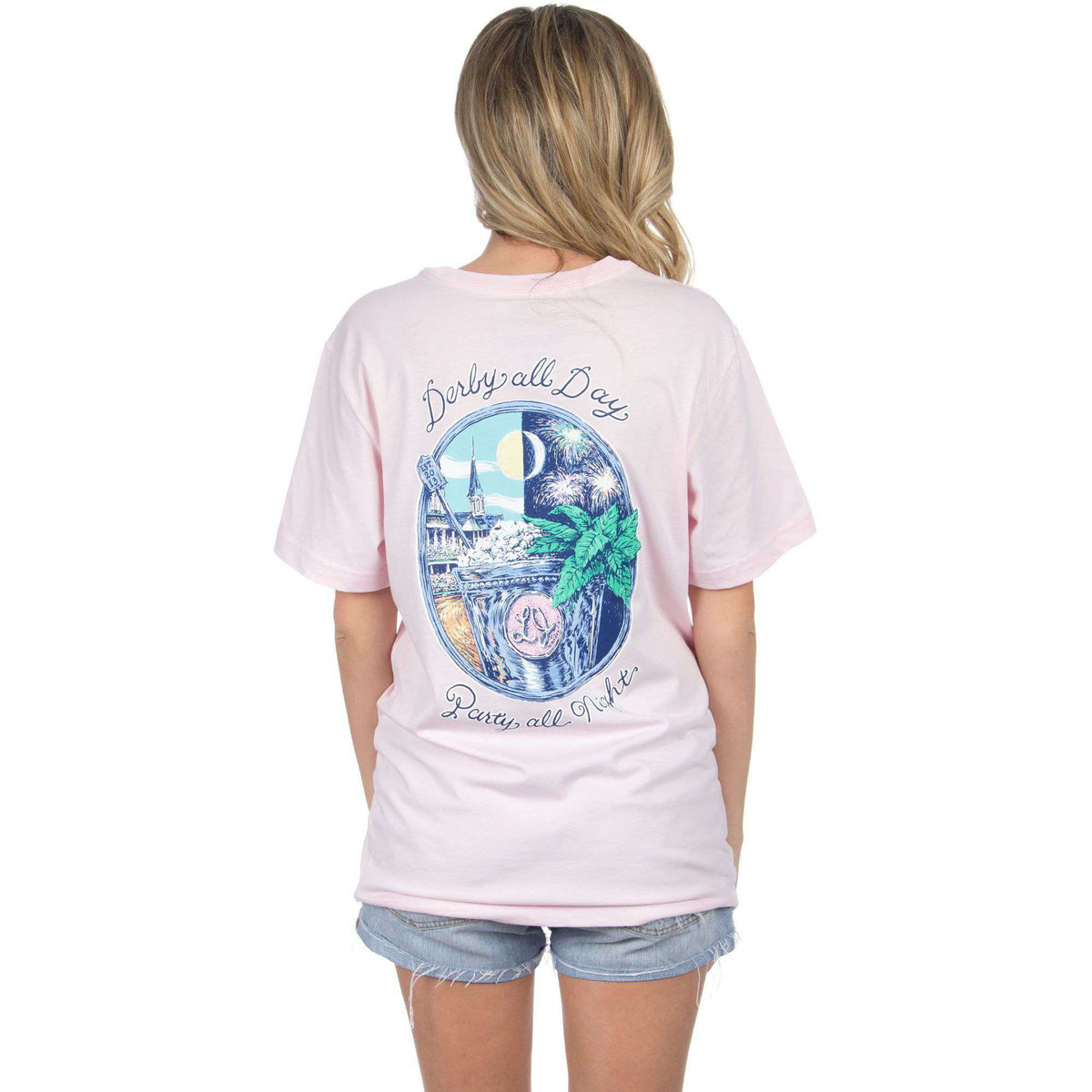 Derby All Day Tee in Pink by Lauren James - Country Club Prep