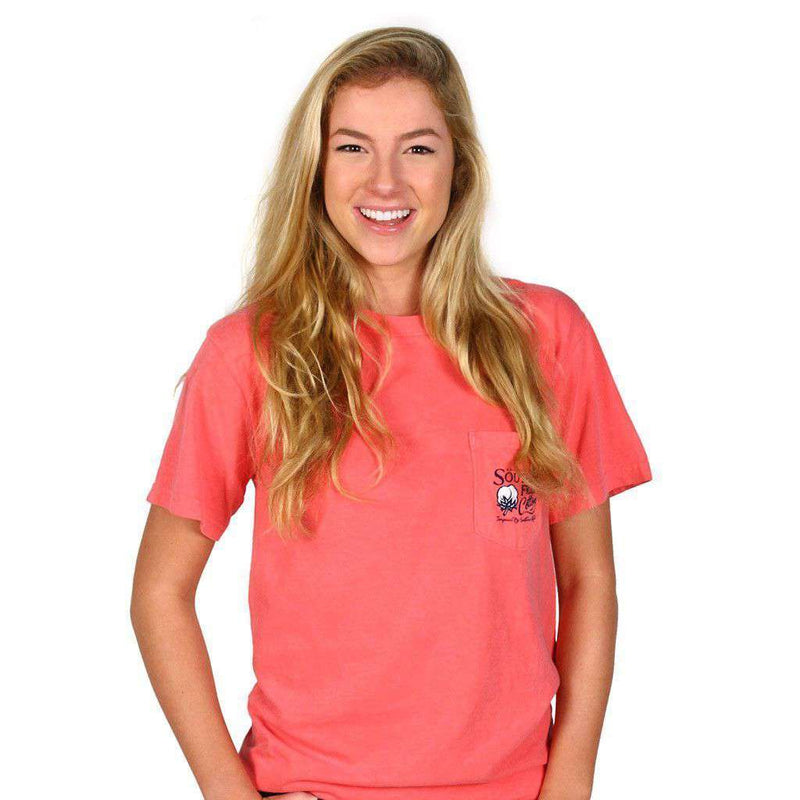 Dorado Short Sleeve Tee Shirt in Watermelon by Southern Fried Cotton - Country Club Prep