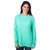 Dress Up Touchdowns Long Sleeve Tee Shirt in Seafoam by Lauren James - Country Club Prep