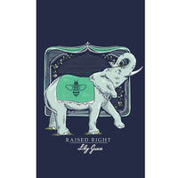 Elephant Raised Right Tee in True Navy  by Lily Grace - Country Club Prep