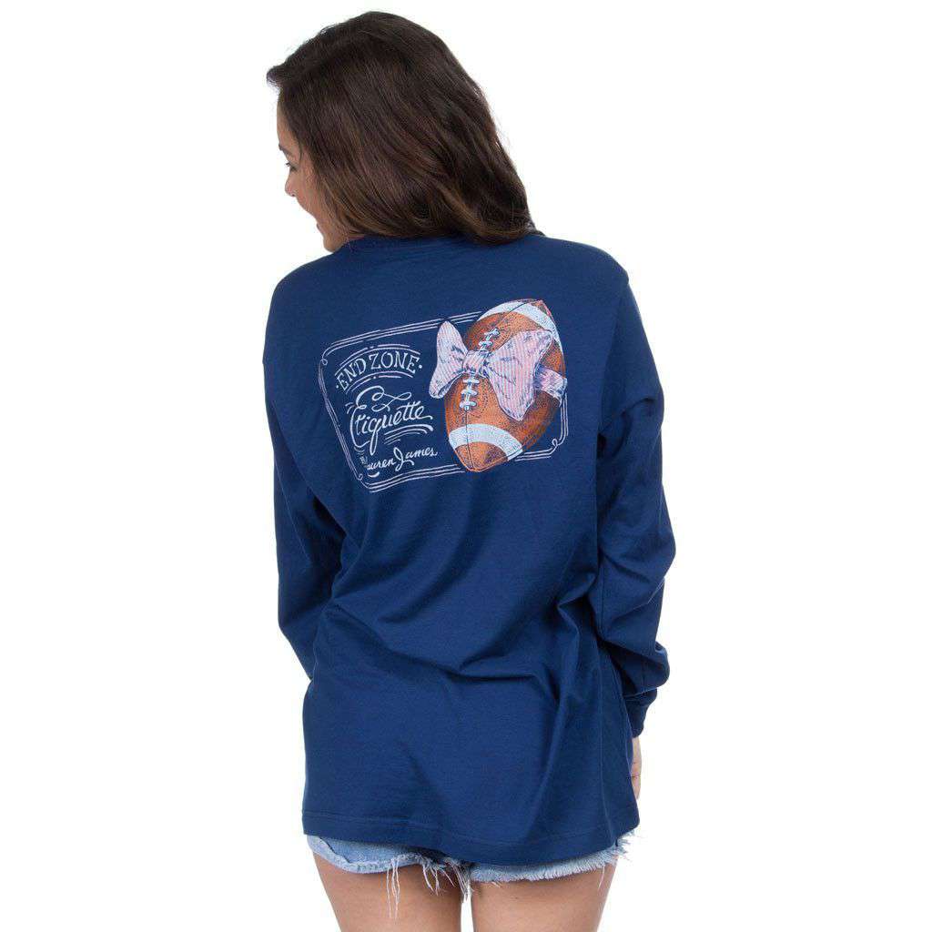 End Zone Etiquette Long Sleeve in Estate Blue by Lauren James - Country Club Prep