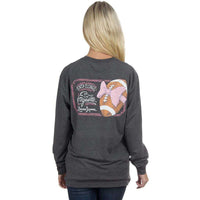 EndZone Etiquette Long Sleeve Tee in Dark Heather Grey by Lauren James - Country Club Prep