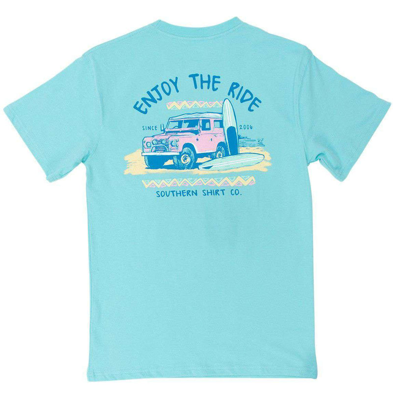 Enjoy the Ride Tee Shirt in Aqua Sky by The Southern Shirt Co. - Country Club Prep