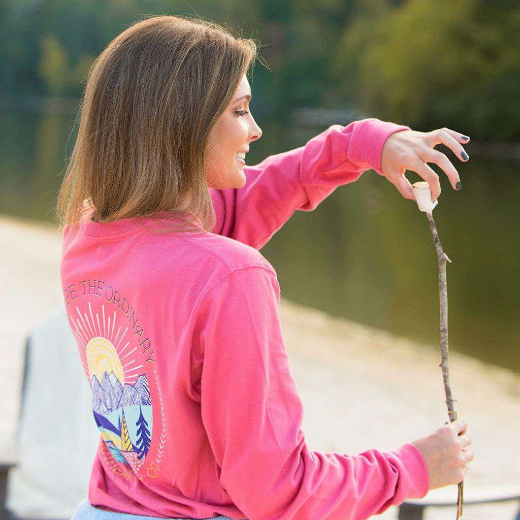 Escape the Ordinary Long Sleeve Tee in Rapture Rose by The Southern Shirt Co. - Country Club Prep