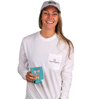 Exclusive Preppin' Ain't Easy Long Sleeve Tee in White by Lauren James & CCP - Country Club Prep