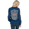 Fall Ball Y'all Long Sleeve Tee Shirt in Estate Blue by Lauren James - Country Club Prep