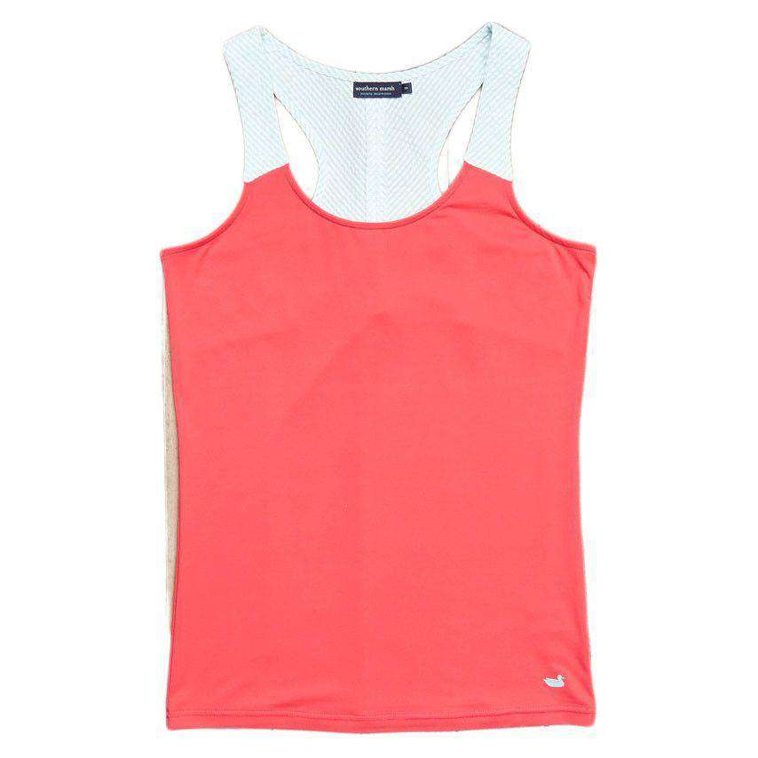 FieldTec Racerback Yoga Tank in Strawberry Fizz by Southern Marsh - Country Club Prep