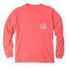 Floral Logo Long Sleeve Tee in Sugar Coral by The Southern Shirt Co. - Country Club Prep