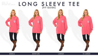 Floral Logo Long Sleeve Tee in Sugar Coral by The Southern Shirt Co. - Country Club Prep