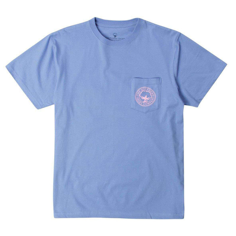 Floral Logo Tee Shirt in Cornflower Blue by The Southern Shirt Co. - Country Club Prep