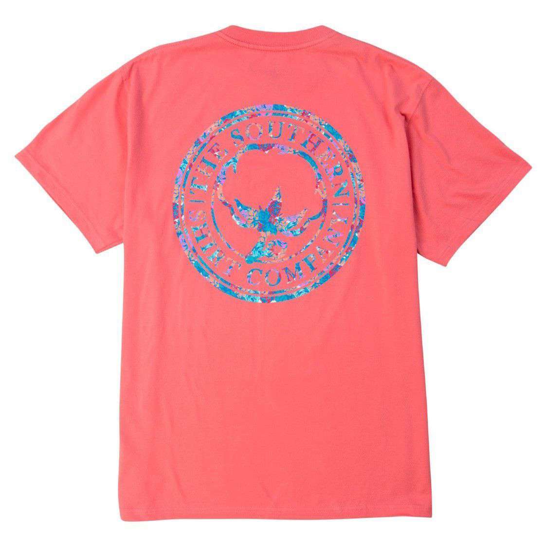Floral Logo Tee Shirt in Sugar Coral by The Southern Shirt Co. - Country Club Prep