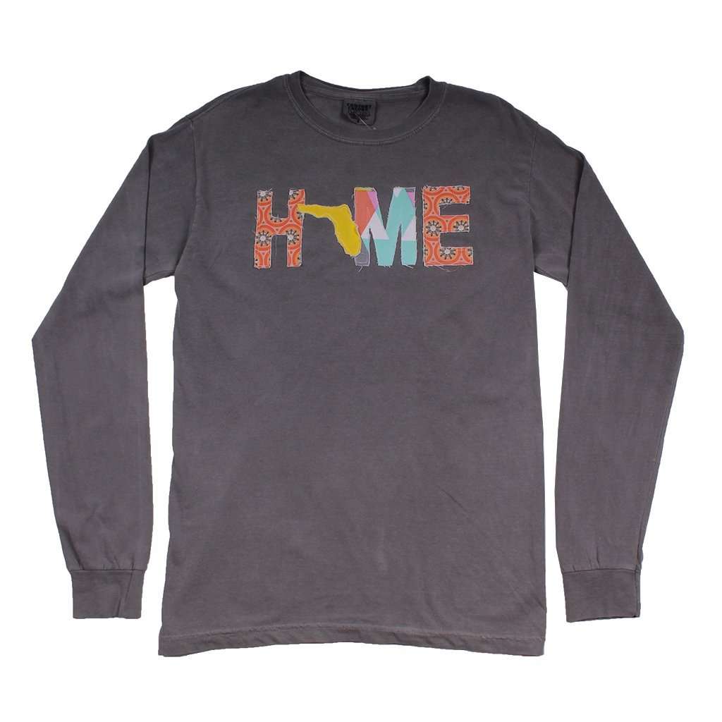 Florida Home Long Sleeve Tee in Gray by Southern Roots - Country Club Prep
