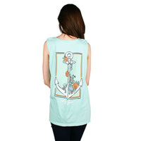 Flower Anchor Tank Top in Island Reef by Lily Grace - Country Club Prep