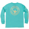 Foil Print Logo Long Sleeve Tee Shirt in Turquoise by The Southern Shirt Co. - Country Club Prep