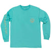 Foil Print Logo Long Sleeve Tee Shirt in Turquoise by The Southern Shirt Co. - Country Club Prep