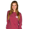 Football in the South Long Sleeve Tee Shirt in Crimson by Jadelynn Brooke - Country Club Prep
