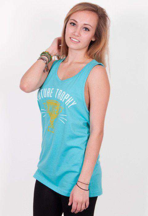 Future Trophy Wife Tank Top in Teal Blue by Rowdy Gentleman - Country Club Prep