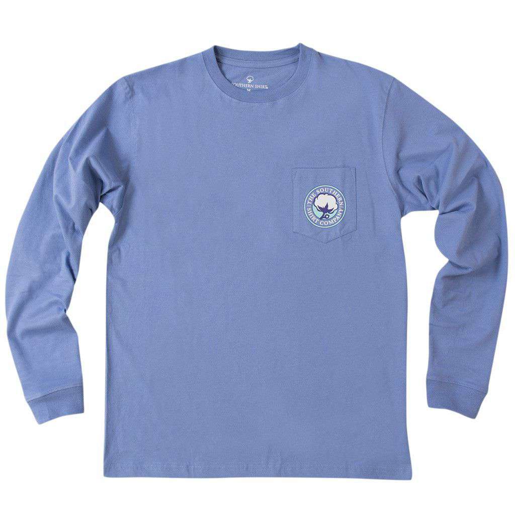 Game Day Tradition Long Sleeve Tee Shirt in Periwinkle by The Southern Shirt Co. - Country Club Prep