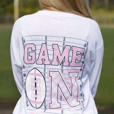 Game On Longsleeve Tee Shirt in White by Jadelynn Brooke - Country Club Prep