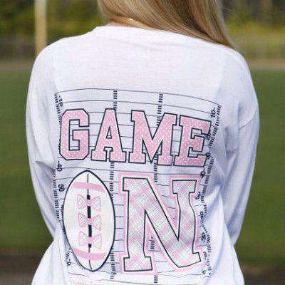 Game On Longsleeve Tee Shirt in White by Jadelynn Brooke - Country Club Prep